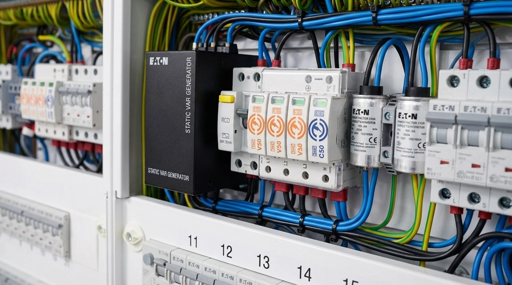 Instalacja kompensacji mocy biernej w rozdzielnicy elektrycznej