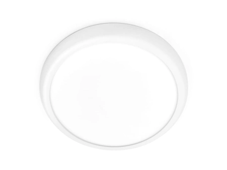 Plafony sufitowe LED o okrągłym kształcie z białą ramą i płaską powierzchnią