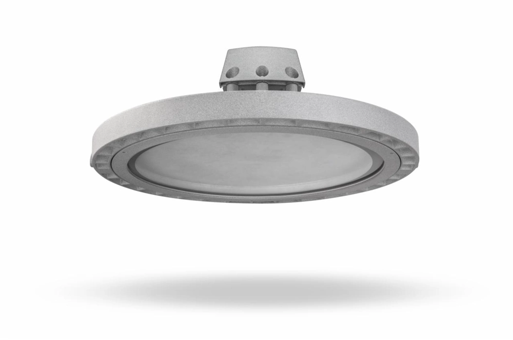 Szara okrągła oprawa LED do oświetlenia przemysłowego